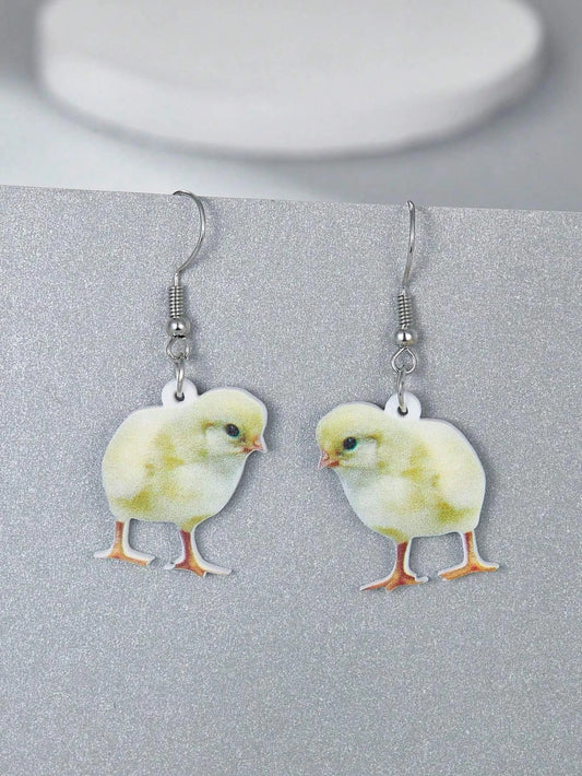 Realistic Chick Dangle Earrings